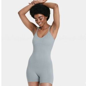 Colsie Seamless Mesh Romper Gray Bodysuit Size XL NEW NWT